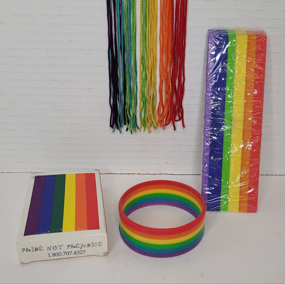 Rainbow Lot with Bracelet Deck of Cards Eraser and Flag